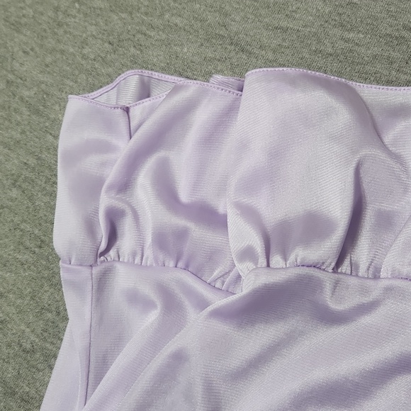 Vintage Ruffle Satin Floral Embroidered Lingerie Chemise Nightgown Slip Dress - Picture 7 of 10